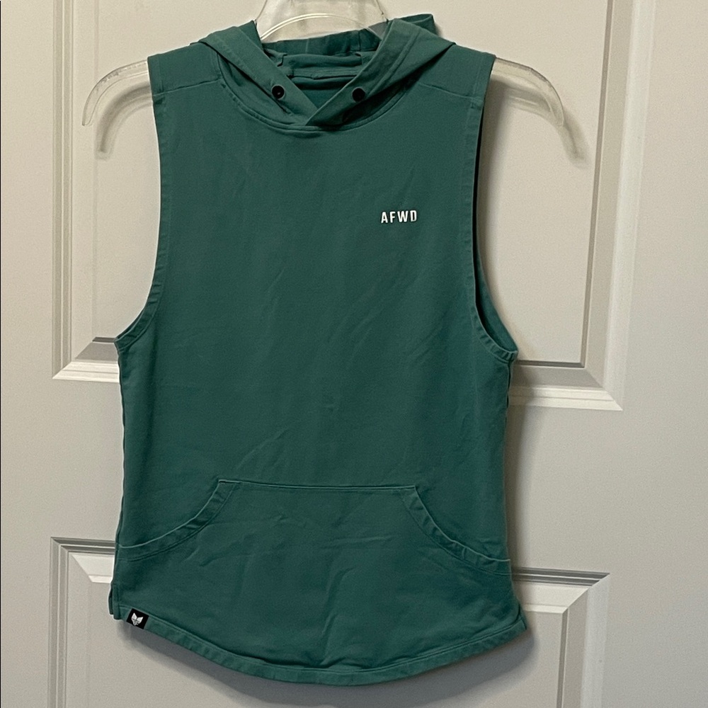 Alpha Forward Teal Hooded Tank Top Medium